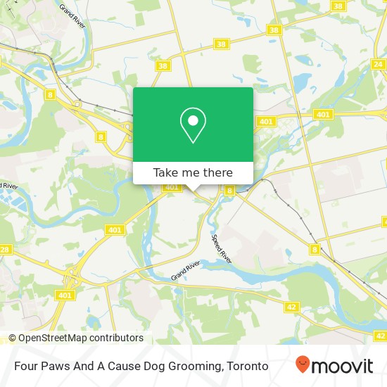 Four Paws And A Cause Dog Grooming map