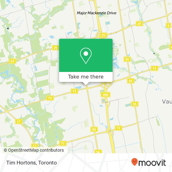 Tim Hortons map