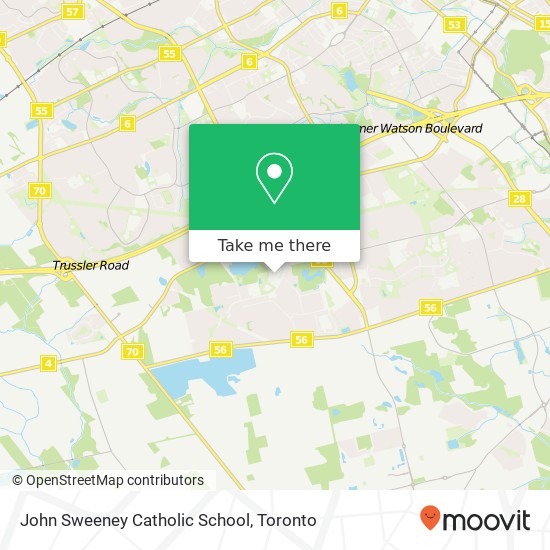 John Sweeney Catholic School map