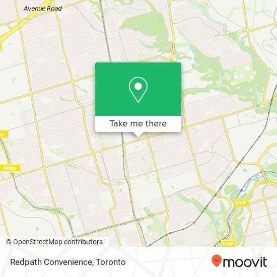 Redpath Convenience map