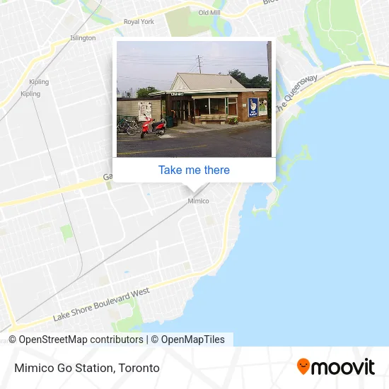 Mimico Go Station map