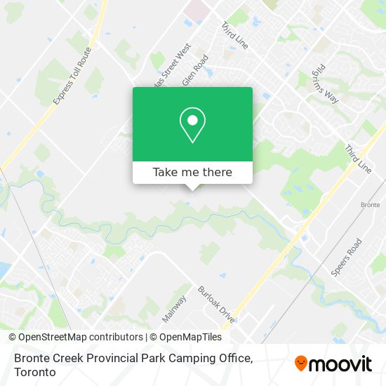 Bronte Creek Provincial Park Camping Office map