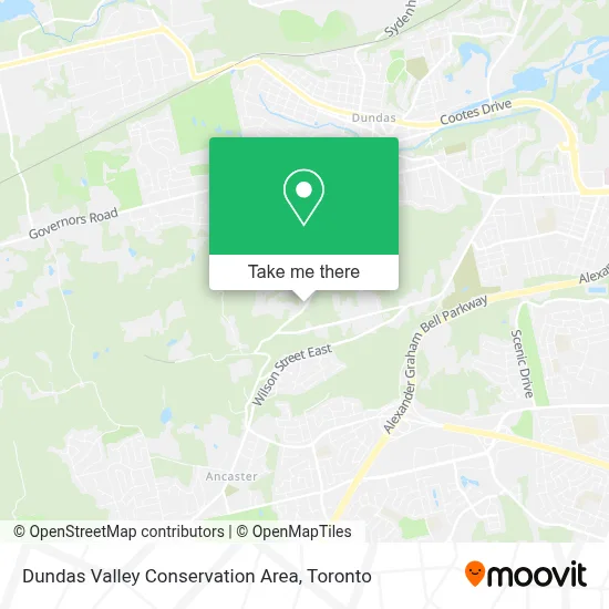 Dundas Valley Conservation Area map
