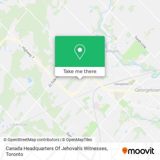 Canada Headquarters Of Jehovah's Witnesses map