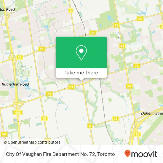 City Of Vaughan Fire Department No. 72 map