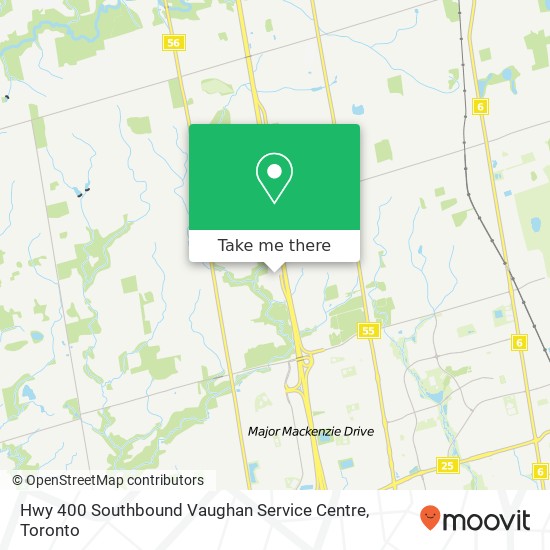 Hwy 400 Southbound Vaughan Service Centre plan