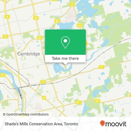 Shade's Mills Conservation Area map