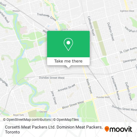 Corsetti Meat Packers Ltd. Dominion Meat Packers map