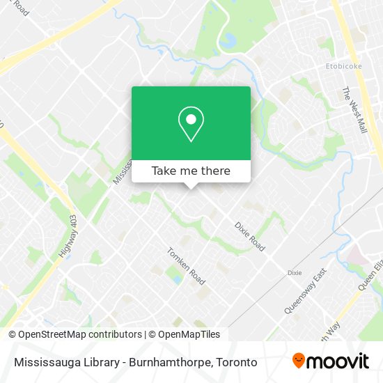 Mississauga Library - Burnhamthorpe map