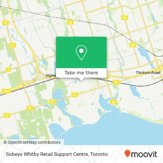 Sobeys Whitby Retail Support Centre map