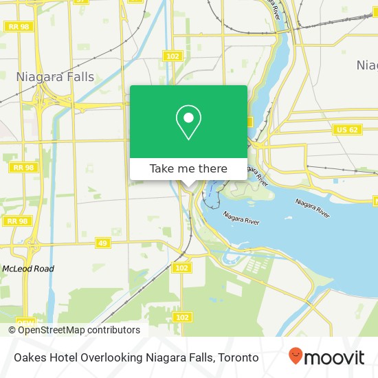 Oakes Hotel Overlooking Niagara Falls map