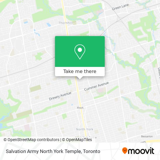 Salvation Army North York Temple map