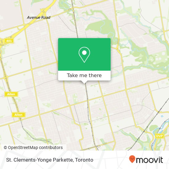 St. Clements-Yonge Parkette map