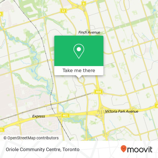 Oriole Community Centre map