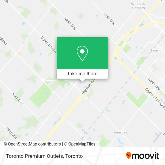 Toronto Premium Outlets map