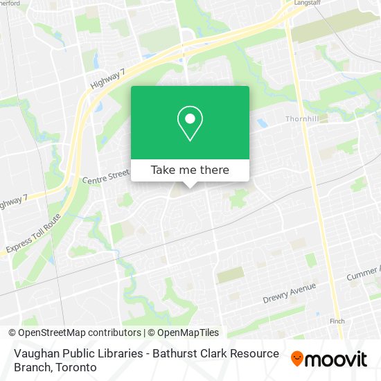 Vaughan Public Libraries - Bathurst Clark Resource Branch map