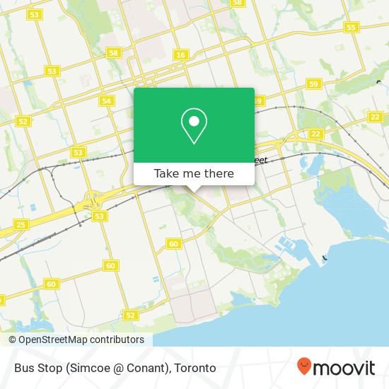 Bus Stop (Simcoe @ Conant) map