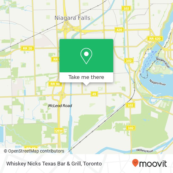 Whiskey Nicks Texas Bar & Grill map