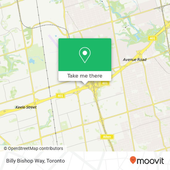 Billy Bishop Way map