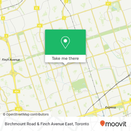 Birchmount Road & Finch Avenue East map