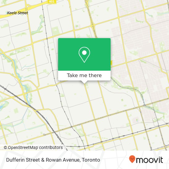 Dufferin Street & Rowan Avenue map