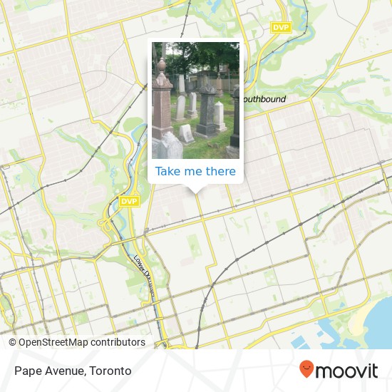 Pape Avenue map