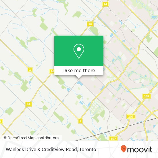 Wanless Drive & Creditview Road map