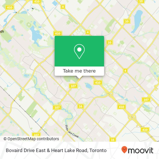 Bovaird Drive East & Heart Lake Road map