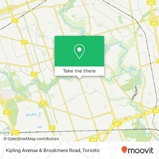 Kipling Avenue & Brookmere Road map
