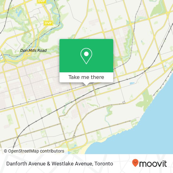 Danforth Avenue & Westlake Avenue map