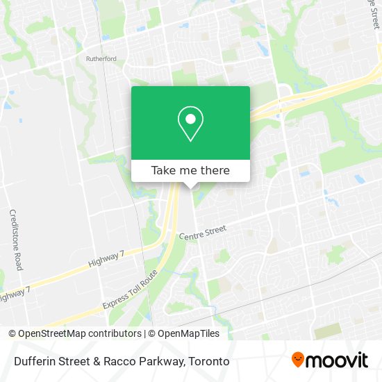 Dufferin Street & Racco Parkway map