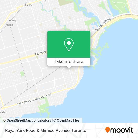 Royal York Road & Mimico Avenue map