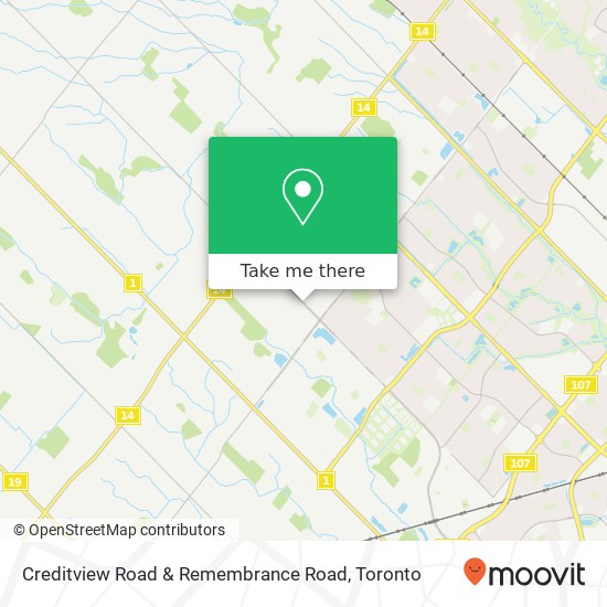 Creditview Road & Remembrance Road map