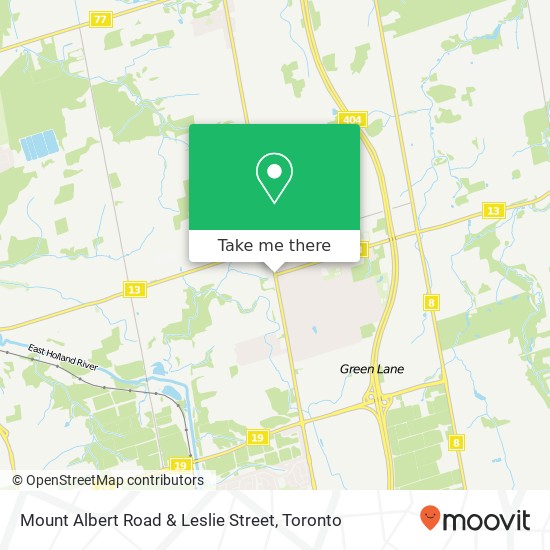 Mount Albert Road & Leslie Street map