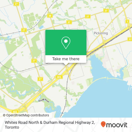 Whites Road North & Durham Regional Highway 2 map