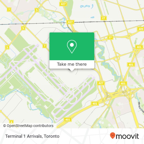 Terminal 1 Arrivals map