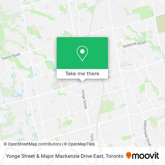 Yonge Street & Major Mackenzie Drive East map