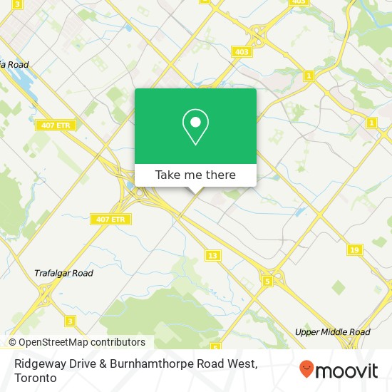 Ridgeway Drive & Burnhamthorpe Road West map