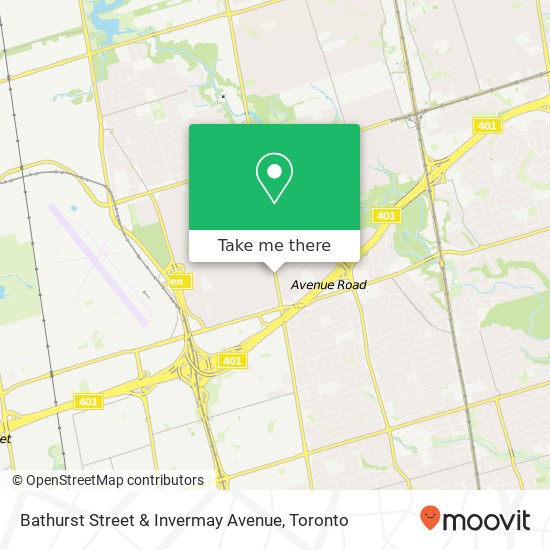 Bathurst Street & Invermay Avenue map