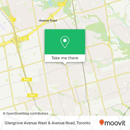 Glengrove Avenue West & Avenue Road map