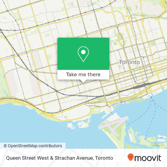 Queen Street West & Strachan Avenue map