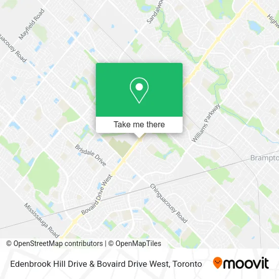 Edenbrook Hill Drive & Bovaird Drive West map