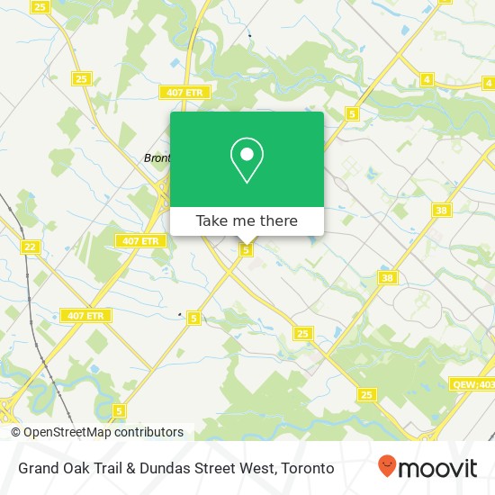 Grand Oak Trail & Dundas Street West map