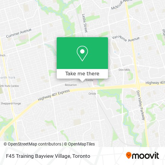 F45 Training Bayview Village map