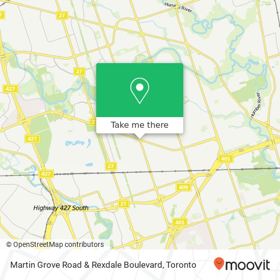 Martin Grove Road & Rexdale Boulevard map