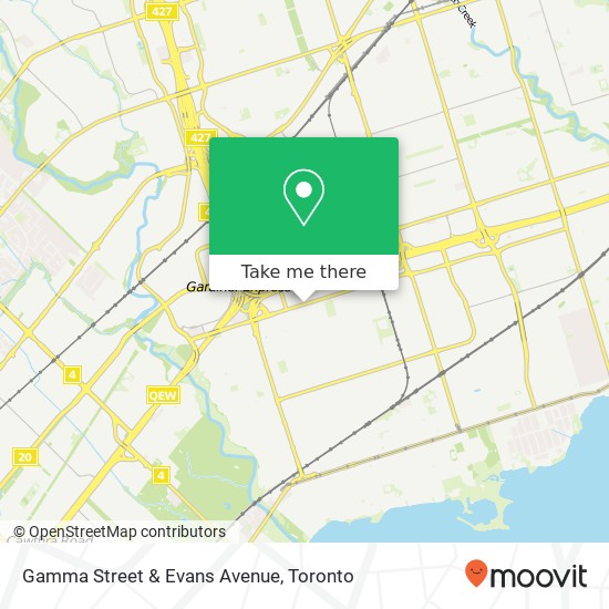 Gamma Street & Evans Avenue map