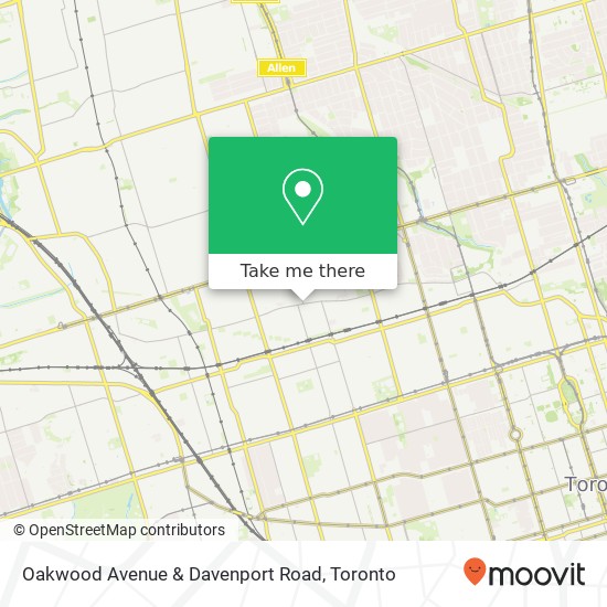 Oakwood Avenue & Davenport Road map