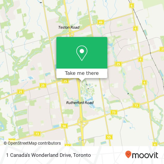 1 Canada's Wonderland Drive map