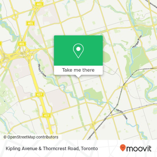Kipling Avenue & Thorncrest Road map