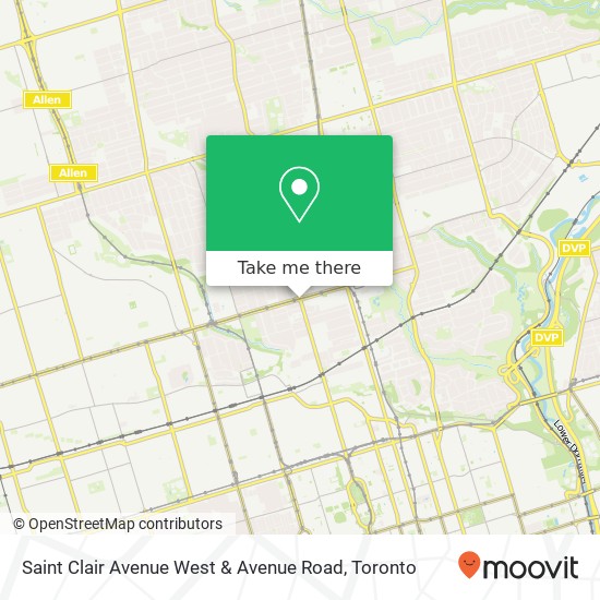 Saint Clair Avenue West & Avenue Road map